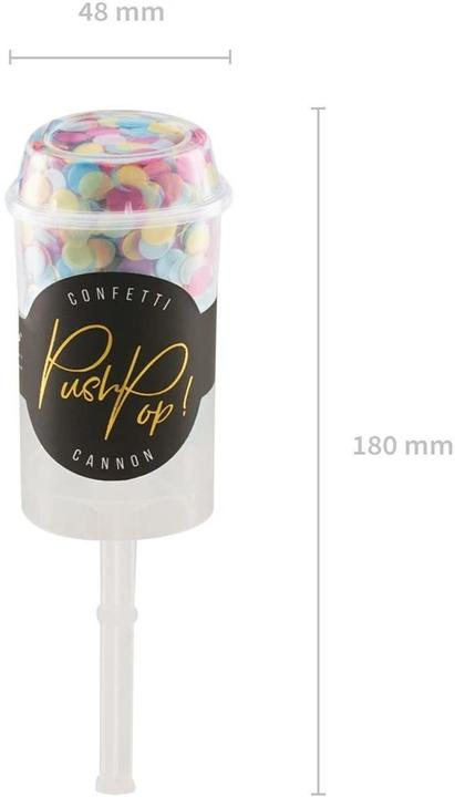 Actual product image Partydeco Confetti Cannon Push Pop Ø 8 mm, 1 piece, Multicolor