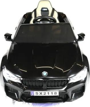 Immagine prodotto Es-toys Auto elettrica per bambini "BMW M5" - con licenza - batteria 24V, MP3, sedile in pelle + EVA - nero (24 V)