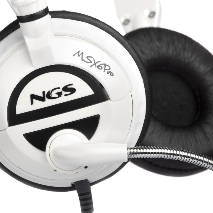 Produktbild NGS MSX6 Pro Kopfhörer Verkabelt Kopfband Calls/Music Weiss (Kabelgebunden)