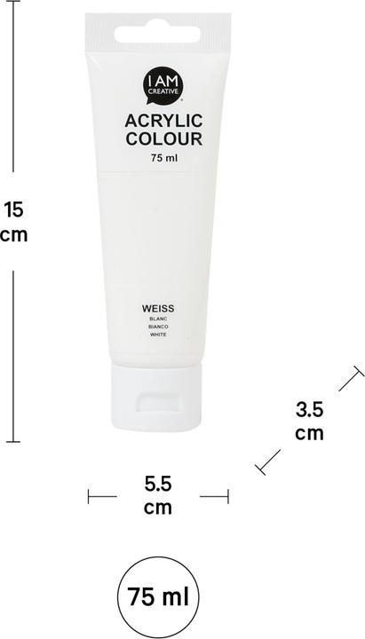 Actual product image I Am Creative Acrylic paint (White, 75 ml)