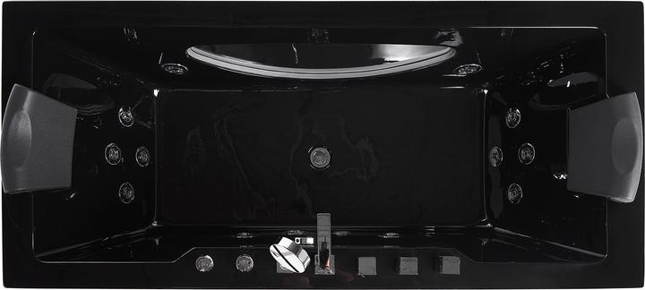 Produktbild Beliani Whirlpool Badewanne schwarz rechteckig mit LED 170 x 80 cm HAWES (197 l, 170 cm, 80 cm)