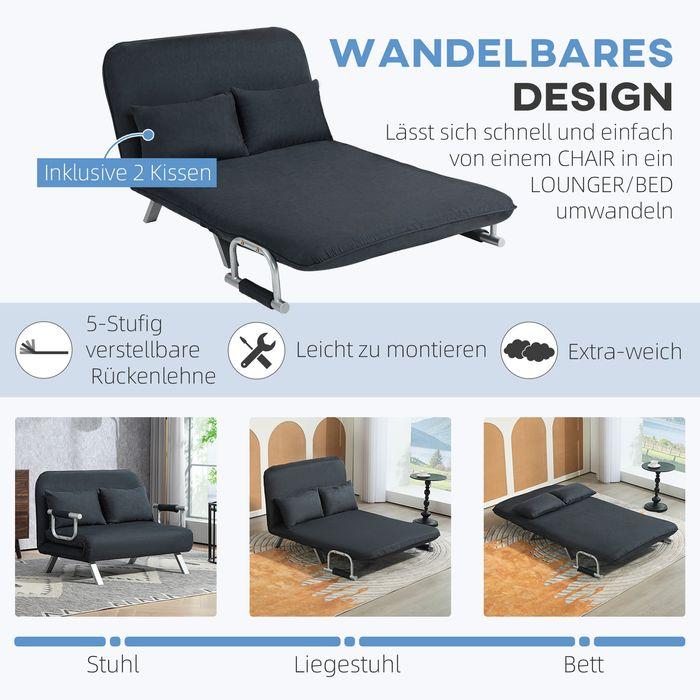 Produktbild Swisshandel24 2-Sitzer Sofa mit Schlaffunktion, Schlafsofa mit Verstellbarer Rückenlehne (2-Sitzer)