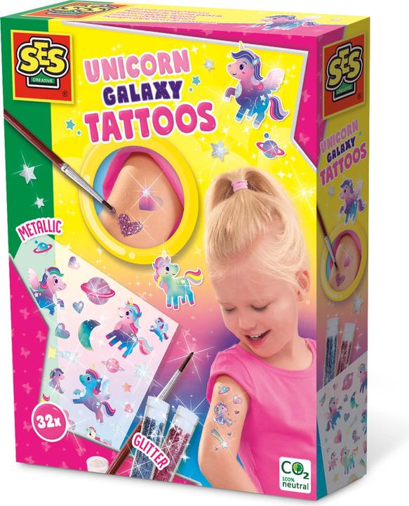 Actual product image Ses Creative Unicorn Tattoos Galaxy