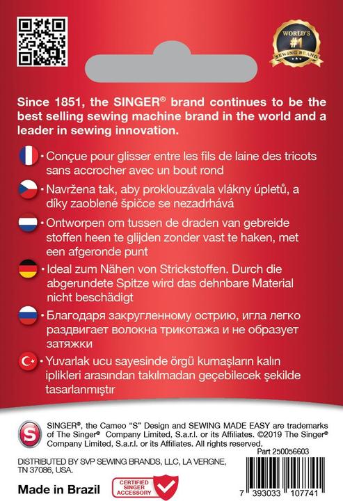 Produktbild Singer BALLPOINT Nähmschinennadel, 70/10, 5er Pack