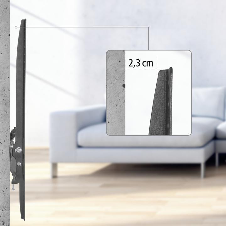 Immagine prodotto Hama Staffa da parete per TV, rigida, 165 cm (65") fino a 35 kg, distanza dalla parete 2,3 cm (Muro, 165", 35 kg)