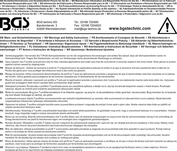 Produktbild BGS Schraubendreher-Satz T-Profil (für Torx) mit Bohrung T6 - T10 5-tlg. (T-profil)