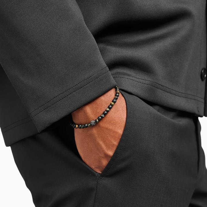 Actual product image Thomas Sabo Talisman bracelet positive energy obsidian and tiger's eye (21 cm, Blackened, Recycled 925 silver)