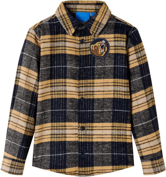 Produktbild VidaXL Kinderhemd Kariert Gelb und Schwarz 128,Material: 100 (128)