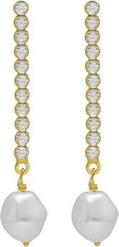Actual product image Victoria Cruz Luxury drop earrings with crystals and baroque pearl Purpose A4666-07DT