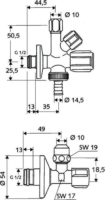 Produktbild Schell Armaturenanschluss-Set COMFORT chrom, Abgang 3/8Zoll Anschluss 1/2Zoll