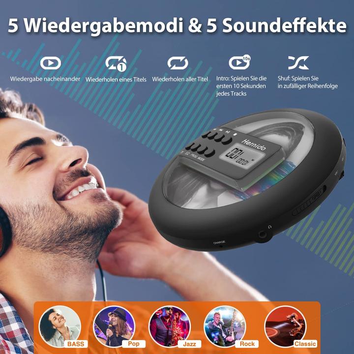 Image du produit Hernido Lecteur CD portable pour voiture