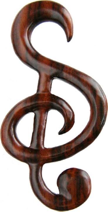Actual product image Star Piercing Ear weight hook clef made from Narra wood (without brass, Organic)