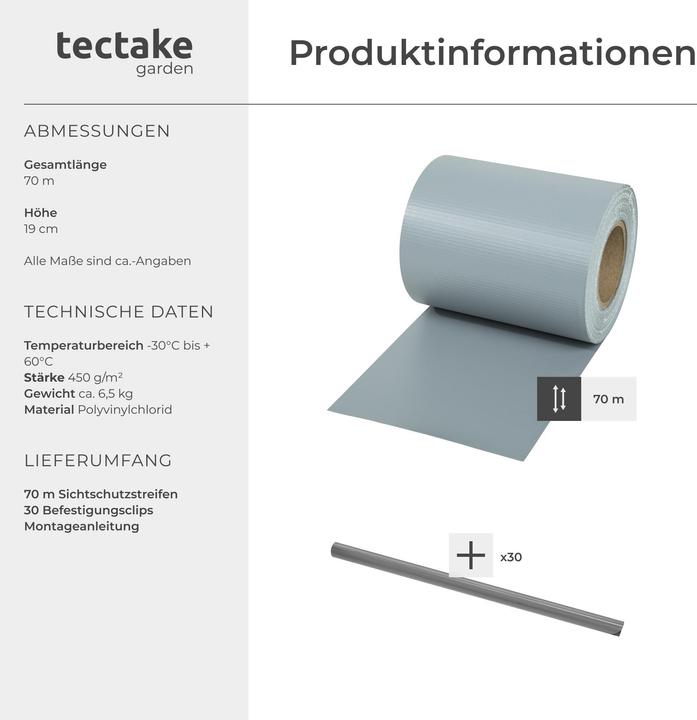 Produktbild tectake PVC Sichtschutzfolie (7000 cm)