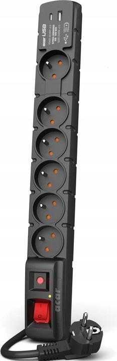 Acar Surge Protector S6 USB A+C 6x French Pd