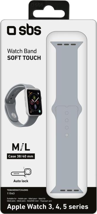 Actual product image SBS Strap size M/L for Apple Watch Series 3/4/5/6/7/SE 40mm grey (40 mm, Silicone, 4)