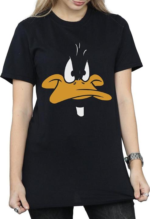 Image du produit Looney Tunes Femme/Les femmes - T-shirt boyfriend en coton avec visage de canard Daffy (L)