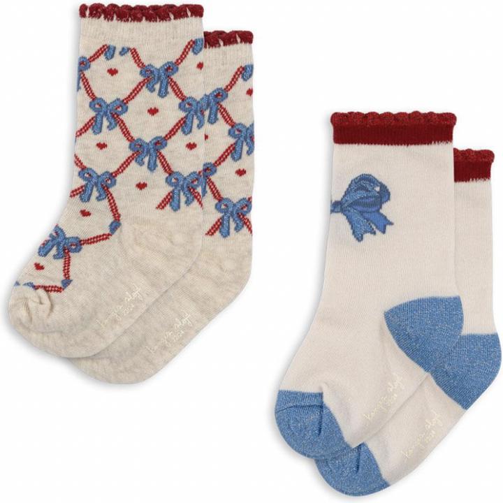 Konges Slojd 2Pack Socken Jaquard Bow Mix Glitter (2er Pack, 17 - 18)