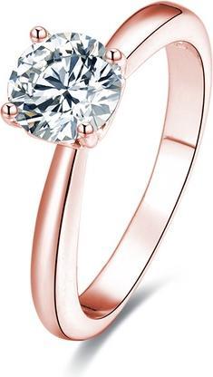 Image du produit Beneto Bague en argent plaqué or rose avec cristaux AGG201 - Circuit : 52 mm (L) (52, Argent 925)