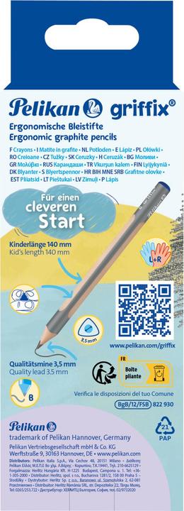 Produktbild Pelikan griffix Bleistifte Stärke B 12 Stk. in Faltschachtel (3.50 mm, B, 12 x)