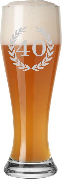 Produktbild Luxentu Weizenbierglas mit Gravur 40. Jubiläum (0.50 l, 1 x)