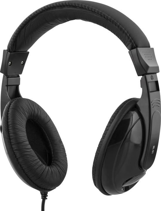 Deltaco Headphones, sluten, Volume Control, 2,5m Cable, Black (Cable)