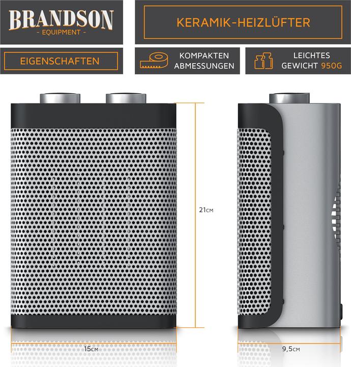 Actual product image Brandson Fan heater (1500 W)