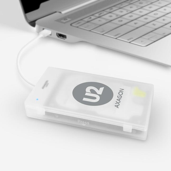 Produktbild Axagon ADSA-1S6 SLIMPort Adapter, USB 2.0, 2,5" SSD/HDD, SATA - mit Case (2.5")