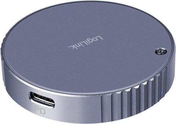 Image du produit LogiLink Magnetisches USB 3.2 Gen2 SSD-Gehäuse, 100 W PD, MagSafe-kompatibel, Spacegrau (M.2)