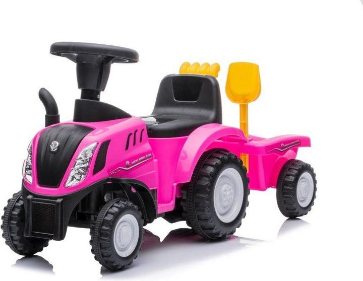 Actual product image Lean Toys Push-pull children's tractor with trailer and accessories, pink