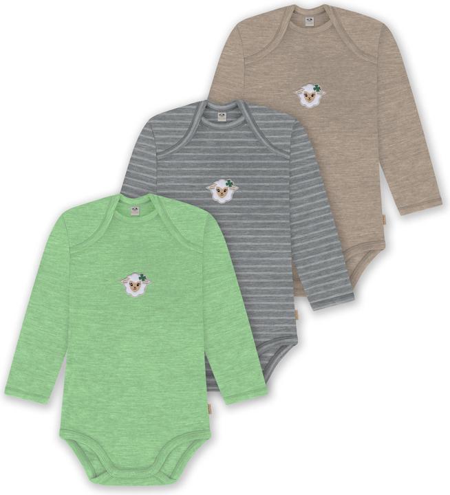 Normani 3er Pack Baby Merino Body Langarm „Auckland" - 9383