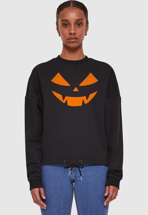 Actual product image Absolute Cult Ladies Halloween - Pumpkin Face Oversize Crewneck - 175387 (L)