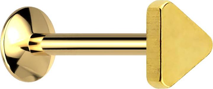 Produktbild Star Piercing Micro UFO Labret Innengewinde vergoldet mit Dreieck (ohne Messing, Chirurgenstahl 316L)