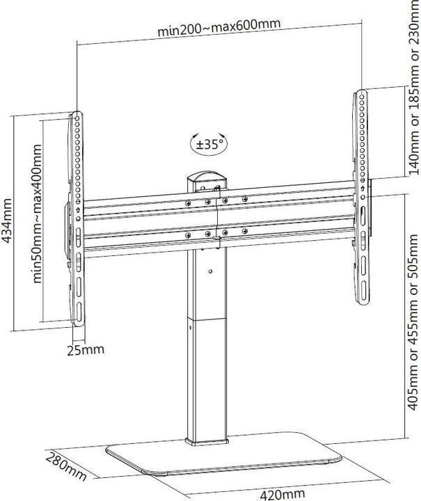 Image du produit equip Montage sur table (70", 40 kg)