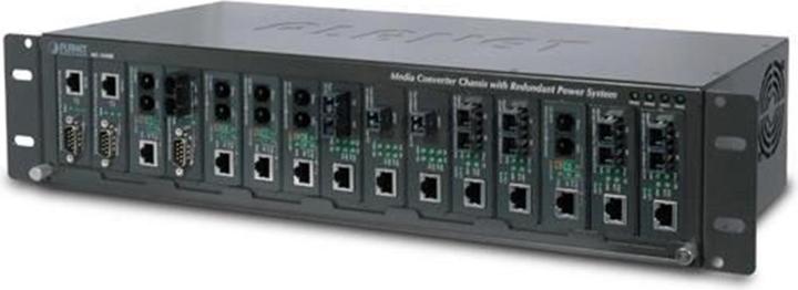 Planet Telaio media converter a 15 slot 48.3cm19inch con opzione di alimentazione ridondante (Media converter)