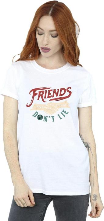 Actual product image Netflix Womens/Ladies Stranger Things Friends Don't Lie Hands Cotton Boyfriend T-Shirt (XL)