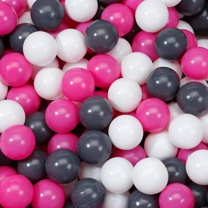 Actual product image Knorrtoys Ball pool soft square - "Grey white stars" - 100 balls cream/grey/rose