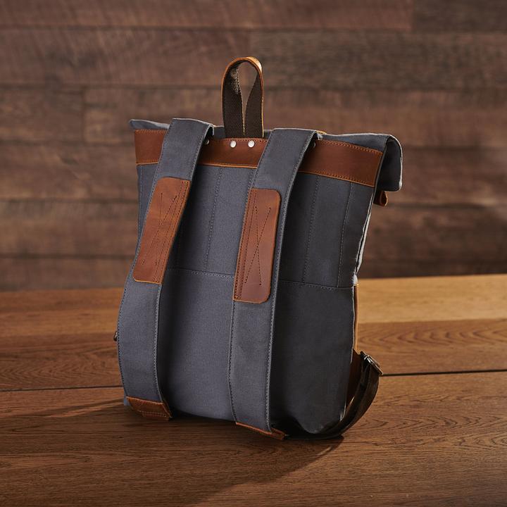 Image du produit Only-Bags.Store Sac à dos en toile, Canvas Vintage Reclaimed Leder Backpack, cuir recyclé, Canvas Backpack, Canvas (16 l)