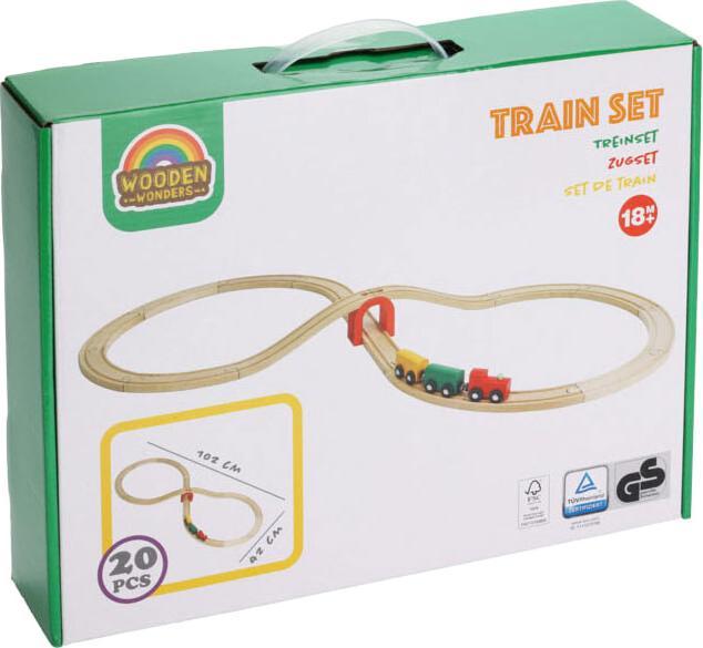 Actual product image Wooden railway set, 20 pieces.