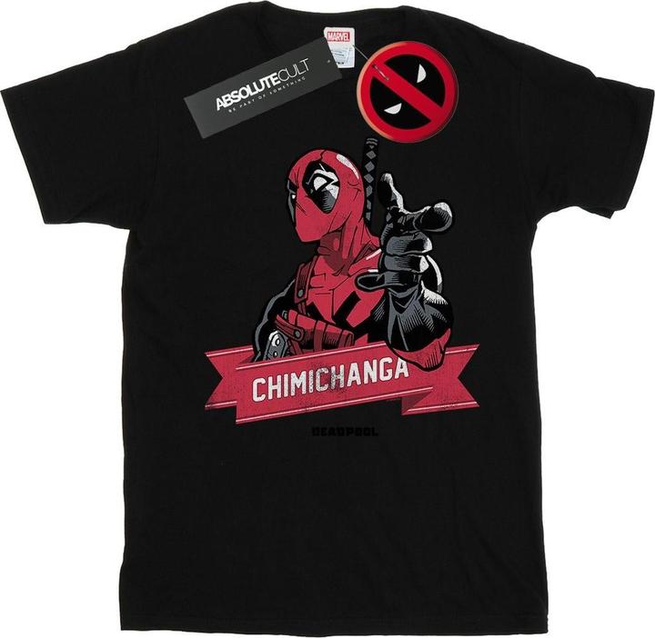 Actual product image Mens Deadpool Chimichanga Finger T-Shirt (XXL)