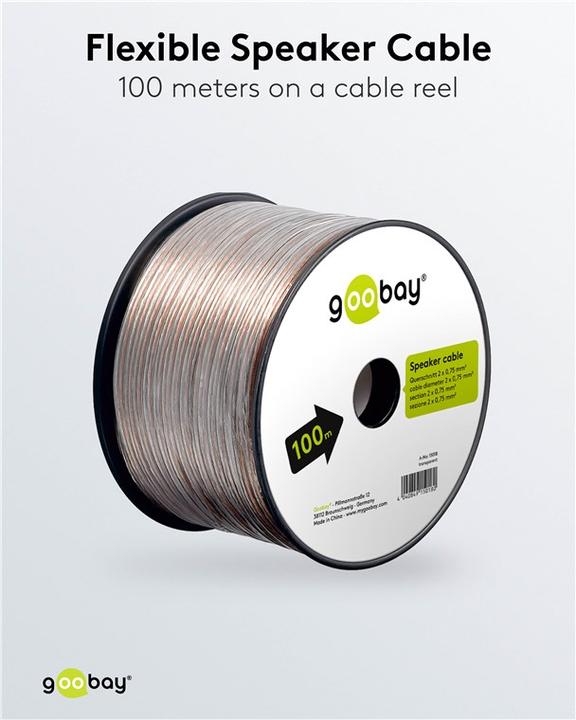 Produktbild Goobay Lautsprecherkabel Transparent CCA (100 m, 0.75 mm²)