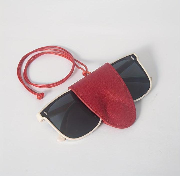 Only-Bags.Store Custodia per occhiali in pelle PU con laccetto da collo - Portaocchiali magnetico portatile -