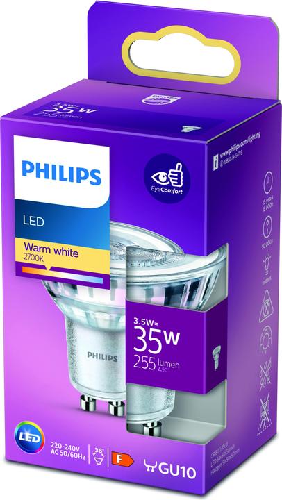 Actual product image Philips Spot (GU10, 3.50 W, 255 lm, 1 x, F)
