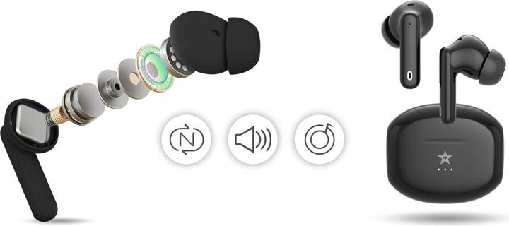 Image du produit Giewont RealSound PRO ANC ENC GWS800-1 kabellose Kopfhörer Schwarz (ANC, 3360 h, Sans fil)