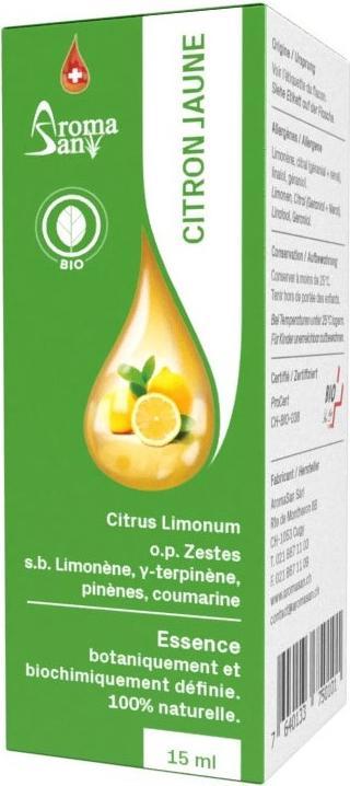 Actual product image AromaSan Lemon organic essence (15ml)