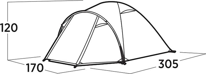 Actual product image Easy Camp Kuppelzelt Setesdal 3 (olivgr?n, mit Tunnel-Vorbau, Modell 2025) (Dome tent, 3.70 kg, 3 persons)
