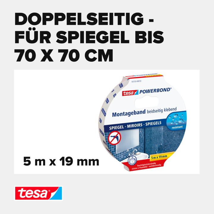 Actual product image tesa Powerbond mounting tape for mirror (19 mm)