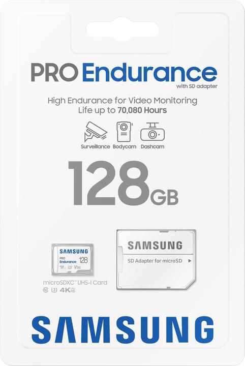 Produktbild Samsung PRO Endurance (128 GB, microSDXC, U3, UHS-I)