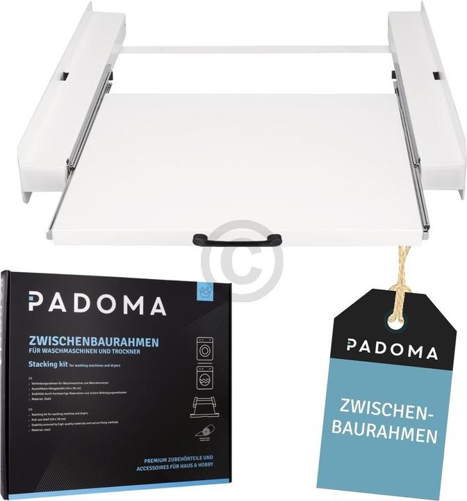 Produktbild Padoma Zwischenbaurahmen für Waschmaschine Trockner mit Arbeitsplatte