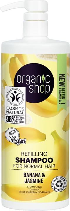 Produktbild Organic Shop Nachfüllshampoo für normales Haar Banane und Jasmin 1000ml (1000 ml, Flüssiges Shampoo)