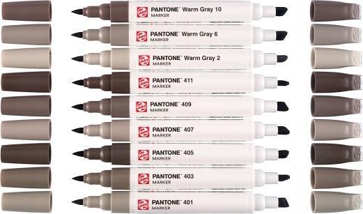 Image du produit Talens Set de 9 feutres Pantone gris chaud (3 mm)